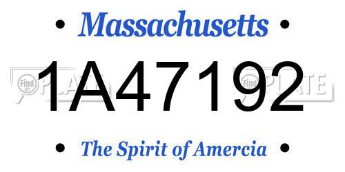 1A47192 Massachusetts License Plate