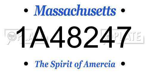 1A48247 Massachusetts License Plate