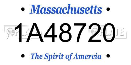 1A48720 Massachusetts License Plate
