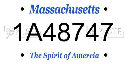 1A48747 Massachusetts License Plate