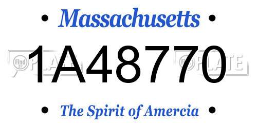 1A48770 Massachusetts License Plate