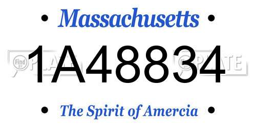 1A48834 Massachusetts License Plate