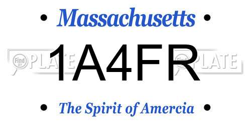 1A4FR Massachusetts License Plate