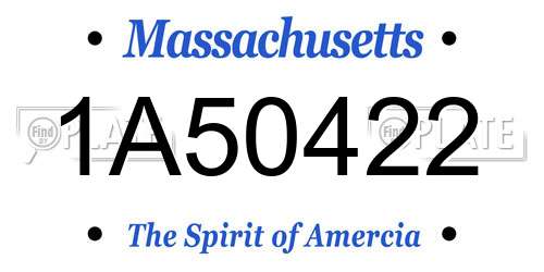 1A50422 Massachusetts License Plate