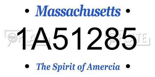 1A51285 Massachusetts License Plate