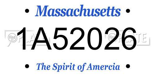 1A52026 Massachusetts License Plate