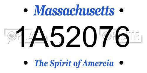 1A52076 Massachusetts License Plate