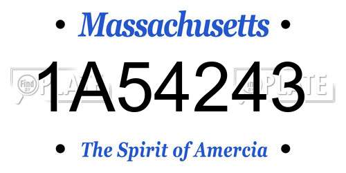 1A54243 Massachusetts License Plate