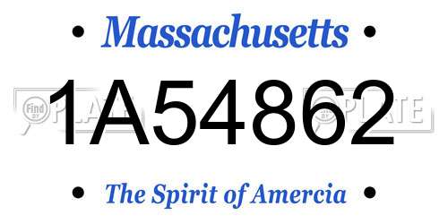 1A54862 Massachusetts License Plate