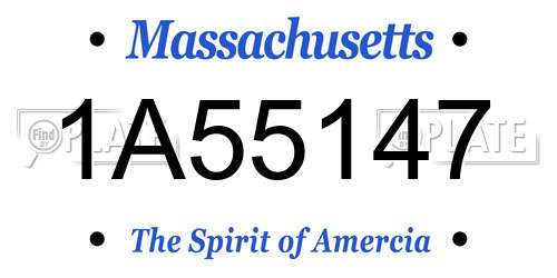 1A55147 Massachusetts License Plate