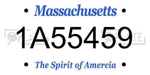 1A55459 Massachusetts License Plate