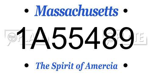 1A55489 Massachusetts License Plate