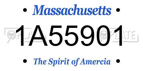 1A55901 Massachusetts License Plate