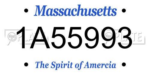 1A55993 Massachusetts License Plate