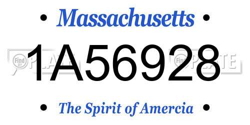 1A56928 Massachusetts License Plate