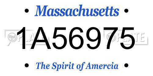 1A56975 Massachusetts License Plate