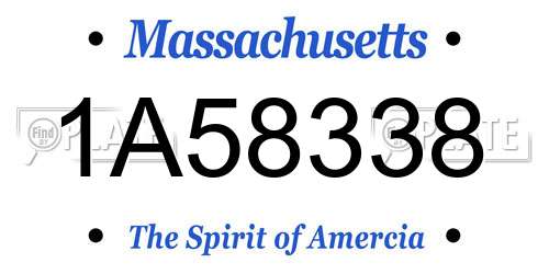 1A58338 Massachusetts License Plate