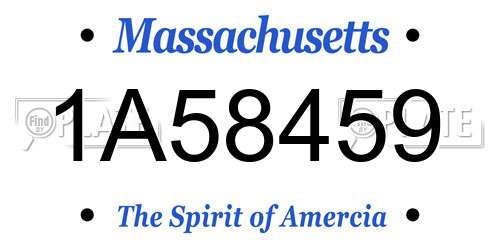 1A58459 Massachusetts License Plate