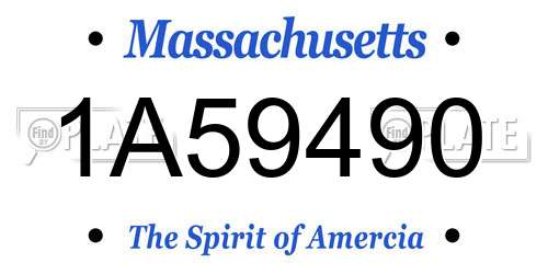 1A59490 Massachusetts License Plate
