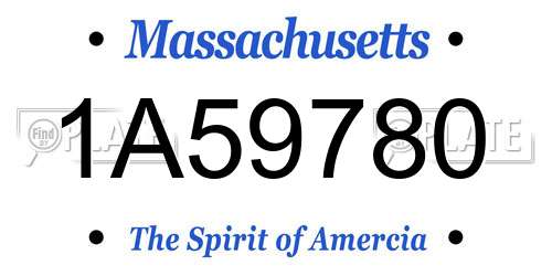 1A59780 Massachusetts License Plate