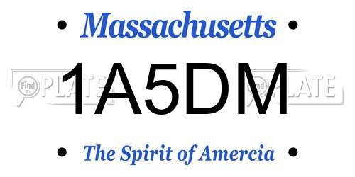 1A5DM Massachusetts License Plate