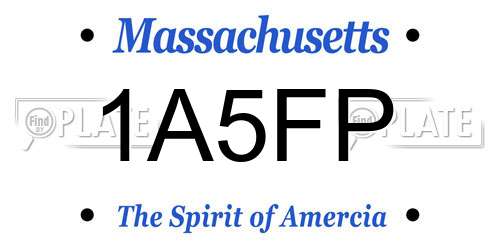 1A5FP Massachusetts License Plate