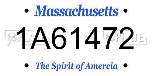 1A61472 Massachusetts License Plate