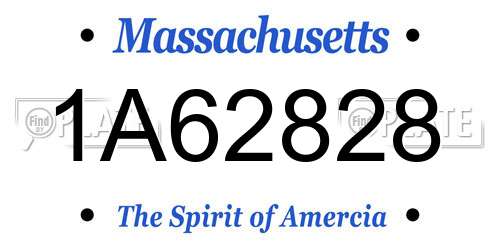 1A62828 Massachusetts License Plate