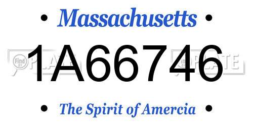 1A66746 Massachusetts License Plate