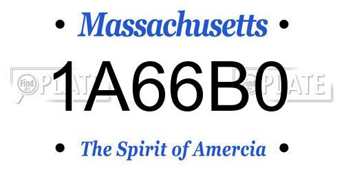 1A66B0 Massachusetts License Plate
