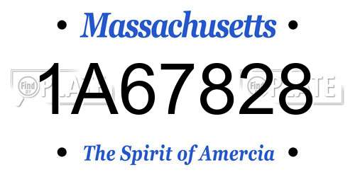 1A67828 Massachusetts License Plate