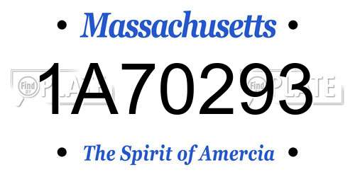 1A70293 Massachusetts License Plate
