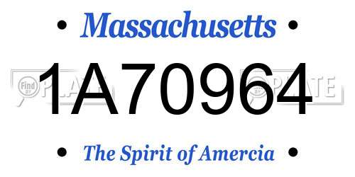 1A70964 Massachusetts License Plate