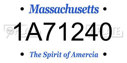 1A71240 Massachusetts License Plate