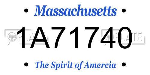 1A71740 Massachusetts License Plate