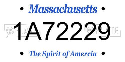 1A72229 Massachusetts License Plate