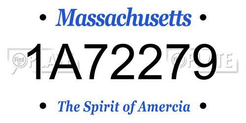 1A72279 Massachusetts License Plate