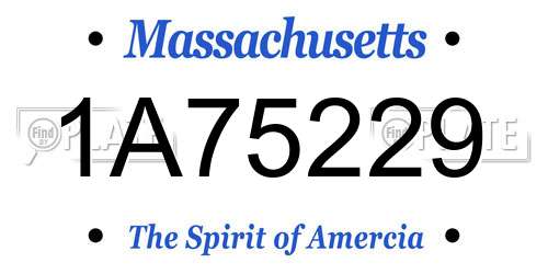 1A75229 Massachusetts License Plate
