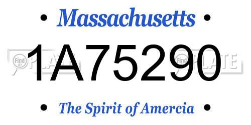 1A75290 Massachusetts License Plate
