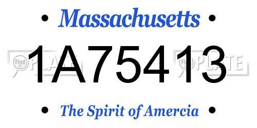 1A75413 Massachusetts License Plate