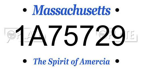1A75729 Massachusetts License Plate