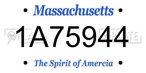 1A75944 Massachusetts License Plate