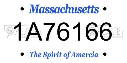 1A76166 Massachusetts License Plate