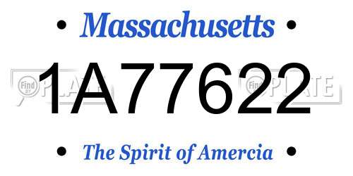 1A77622 Massachusetts License Plate