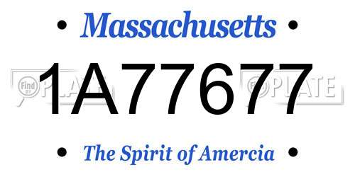 1A77677 Massachusetts License Plate