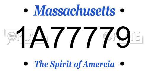 1A77779 Massachusetts License Plate