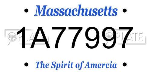 1A77997 Massachusetts License Plate