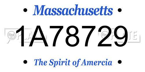 1A78729 Massachusetts License Plate