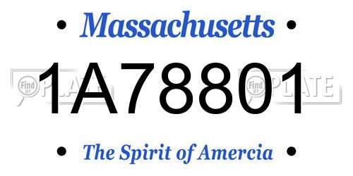 1A78801 Massachusetts License Plate