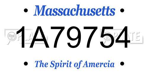 1A79754 Massachusetts License Plate